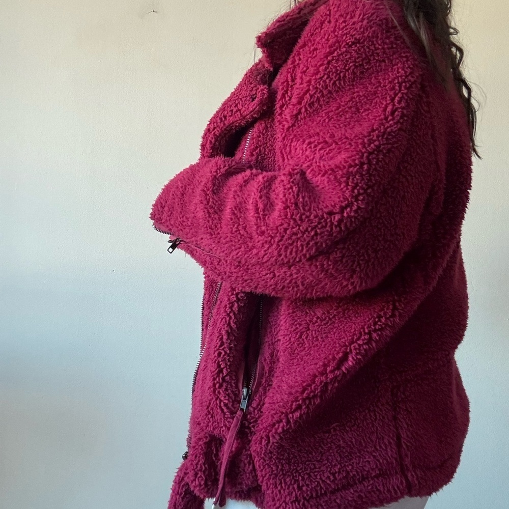 We The Free Burgundy Teddy Jacket - Picture 6 of 12
